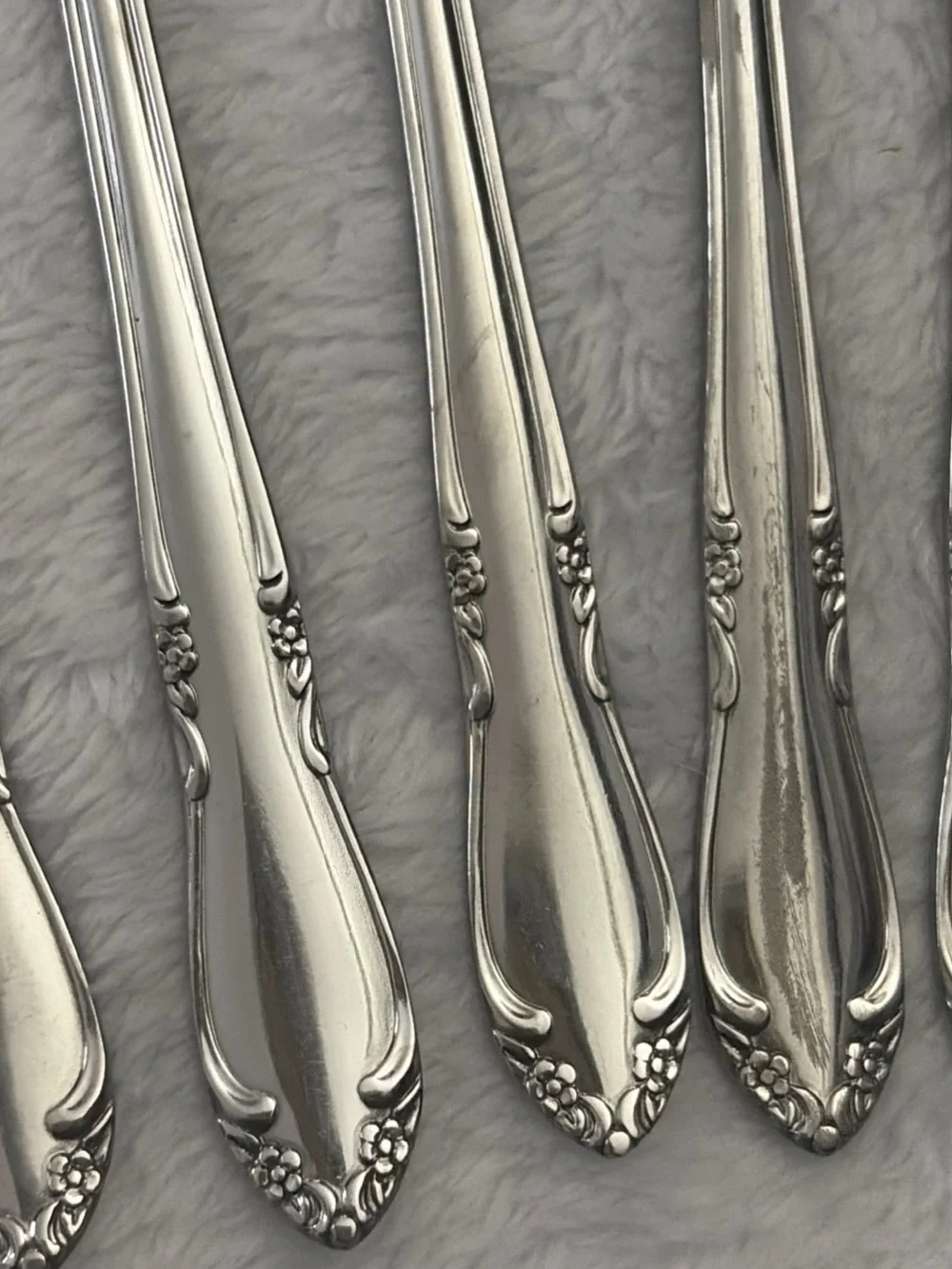 Oneida Silver Plated Cocktail/Dessert Forks - Ornate Handle (Set)